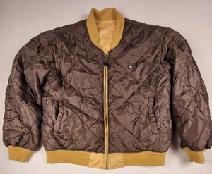 Vintage Southpole Reversible Jacket Mens XL Quilted Bomber Puffer Brown Tan Y2K - Picture 1 of 15