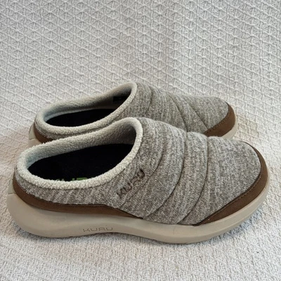 Zapatillas zueco Kuru Cloud borrador para mujer talla 6 avena tostado tejido sin cordones cómodas Foto 1 de 4