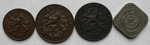 4 PIECE LOT CURACAO COINS 1947 CENT 1947 2 CENTS 1948 2 CENTS & 1948 5 CENTS - Picture 1 of 2