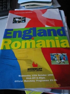 12.10.1994 England v Romania Friendly International - Picture 1 of 1