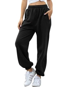 Women's High Waisted Sweatpants Workout Active Joggers Pants Baggy Lounge Bot... - Picture 1 of 5