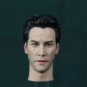 New 1/6 Painted The Matrix Keanu Reeves Head Carving Sculpture Model Accessory - Picture 1 of 6