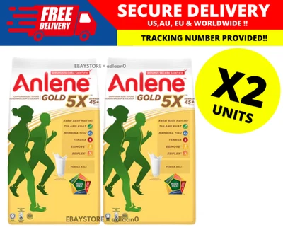 2 X ANLENE GOLD 5X Leche en Polvo 550g para Adultos 45+ Huesos Más Fuertes Foto 1 de 4