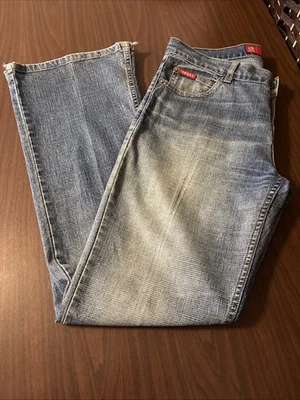Jeans Guess EE. UU. Pierna Acampanada Tiro Medio Talla 28 Y2K Vintage Grunge Envejecido Retro Foto 1 de 4
