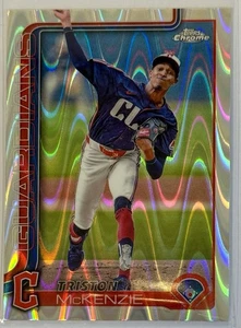 2025 TOPPS CHROME TRISTON MCKENZIE #21 Baseball CARD GUARDIANS RAYWAVE - Picture 1 of 2