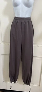 COMMENSE NWT! Dark Gray Elastic Waist Straight Leg Sweatpants w/ Toggle Hem XS - Picture 1 of 12