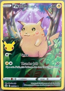 Pikachu 5/25 Pokemon Celebrations 25th Anniversary Base Set Full Art Card NM+ - Picture 1 of 1