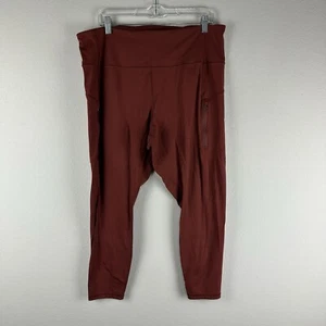 Athleta Red Clay Rainier Plush SuperSonic Athletic Athleisure Tights 2X - Picture 1 of 7