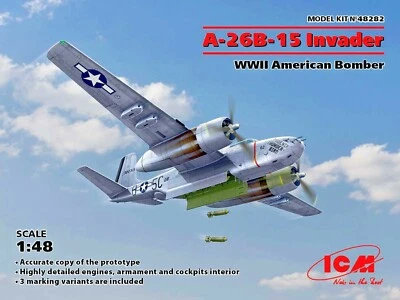ICM 48282 - A-26B-15 Invader, WWII American Bomber kit modelo escala 1/48 Foto 1 de 4