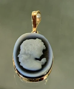 14k Gelbgold Kamee Anhänger - Bild 1 von 6