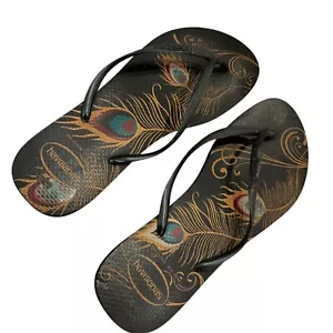 Havianas Peacock Feathers Floral Flip Flops US 11/12 EUR 41/42 New/other - Picture 1 of 5