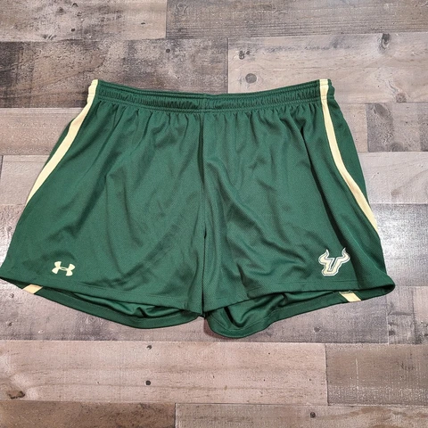 South Florida Bulls Shorts Women XL Green Under Armour HeatGear Pull On Football Cover
