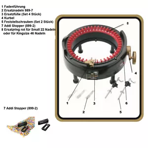 Addi Express Ersatzteile Ring Füße Feststellschrauben Fadenführung Kurbel Nadeln - Bild 1 von 9