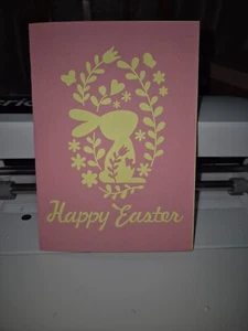 Happy Easter Bunny Cut out Cut away Customisable - Picture 1 of 15