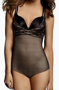 MAIDENFORM Lace WYOB Firm Control Black BodyBriefer Romper NEW Womens Sz S L XL - Picture 1 of 9