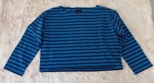 J. Crew Cropped boatneck long sleeve T-shirt in stripe New Size XL - Picture 1 of 10
