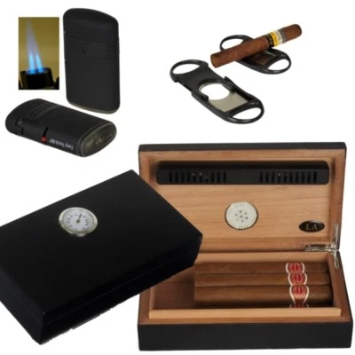 LA Humidor - Geschenkset Black Edition Cutter, Feuerzeug  - Bild 1 von 4