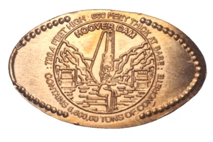 Unlisted Hoover Dam Elongated Copper Cent 726' High 660' Thick 6M T Concrete-CRC - Picture 1 of 2