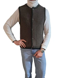 Grasegger Trachtenweste Strickweste Weste Wolle Braun Grün Gr. 48 - Bild 1 von 8