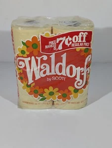 Vintage Yellow Waldorf By Scott Toilet Paper NOS In Sealed Package 4 Rolls - Picture 1 of 3