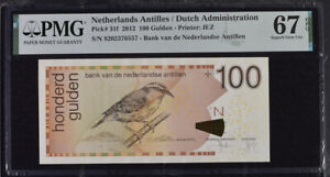 Netherlands Antilles 100 Gulden 2012 P 31 f Superb Gem UNC PMG 67 EPQ