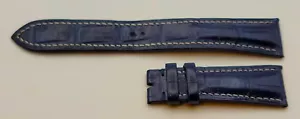 Cinturino orologio OEM Jean Rousseau Paris originale blu alligatore 20/16 mm, 63+125 mm - Foto 1 di 2