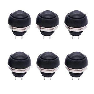 6 Pack 12mm Momentary Push Button Switch OFF-(ON) Self Return Red or Black - Picture 1 of 12