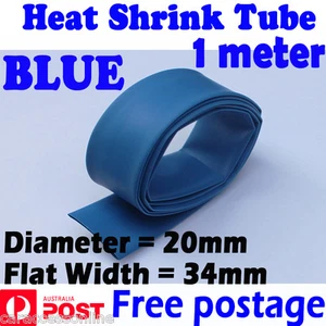 Heat Shrink tube Heatshrink tubing Sleeving blue Dia=20mm 1meter  AU STOCK - Bild 1 von 2