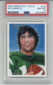 2009 TOPPS NATIONAL CHICLE #C43 JOE NAMATH CARD NEW YORK JETS PSA 10 POP 5 RARE - Picture 1 of 2