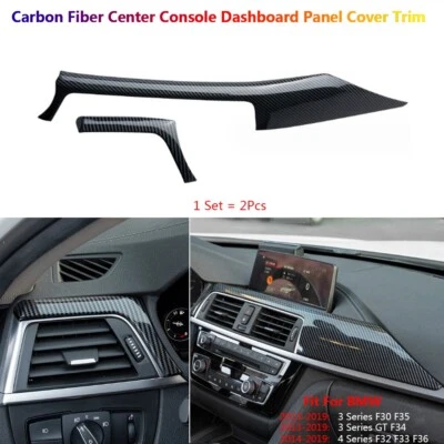 Fibra de carbono para BMW 3 4 F30 F32 F33 F34 consola de coche tablero panel cubierta embellecedor Foto 1 de 4