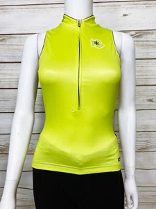 Santini Womens Cycling Jersey Size S (42) Green Front Zip Back Pocket Sleeveless - Picture 1 of 11