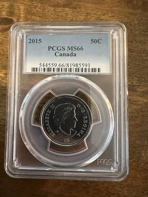 2015 CANADA 50c PCGS MS66 HALF DOLLAR UNCIRCULATED MS 66 - Image 1 of 2