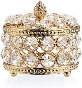 Hippiwe Kristall Verspiegelt Schmuckkästchen Schmuck Organizer Box Wohndeko Ring - Bild 1 von 9