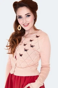 Voodoo Vixen Embroidered Butterfly Cardigan Size 16 - Picture 1 of 5
