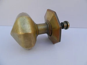 Antique Victorian / Edwardian F & M Heavy Brass Balmoral Door Knob Centre Pull - Picture 1 of 21