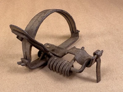 Antique Small Single Coil Spring Leg Hold Animal Trap For Parts Repair Display - Image 1 of 4