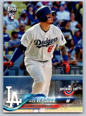 2018 Topps Opening Day 128 Alex Verdugo    RC Los Angeles Dodgers Baseball Card - Image 1 of 2