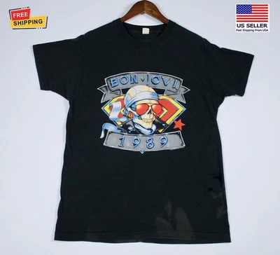 Camiseta De Colección 1989 Bon Jovi Gira de Conciertos Doble Cara Nueva Gildan Talla S-5XL Foto 1 de 4