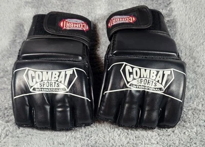 Боевые спортивные международные боевые/тренировочные перчатки для смешанных боевых искусств взрослый размер XL черные - Изображение 1 из 4