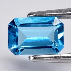 💎 0.68ct 6x4mm VS Octagon Natural Blue Topaz - Brazil Gemstone - Picture 1 of 4