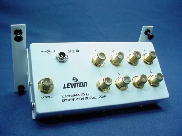 Leviton 1x8 Enhanced Video Distribution 2GHz RF Amp Module Splitter 47692-GSM - Image 1 of 4