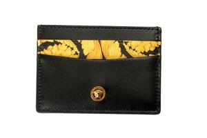 Versace Barocco Print 100% Leder Gold Medusakopf Kartenetui Etui - Bild 1 von 5