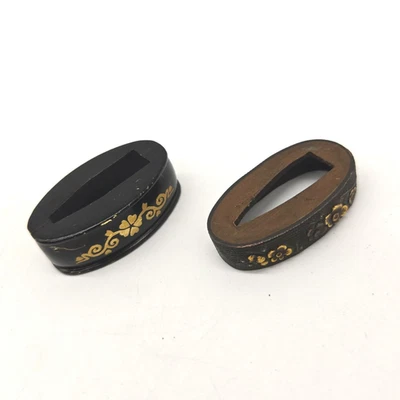 Antiguo juego japonés FUCHI de 2 - SAMURAI KATANA arte de montaje FCA047 Foto 1 de 4