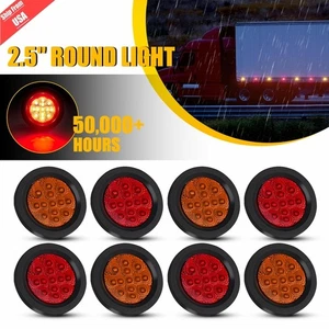 4/8x 2.5" pulgadas 13 LED redondo camión remolque luz de separación lateral con ojal - Imagen 1 de 27