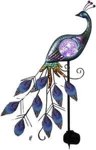 Solar Garden Light,Peacock Garden Statues,Stake Figurine Light,Bird Lawn Deco... - Picture 1 of 12