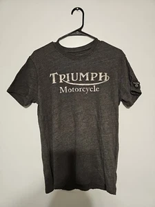 Lucky Brand Triumph Motorcycles Gray Mens Small Graphic Logo Tee Shirt - Picture 1 of 4