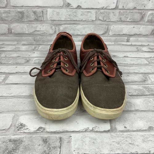 Vans Off The Wall tela e pelle marrone bicolore da uomo taglia 8 5 Wms taglia 10