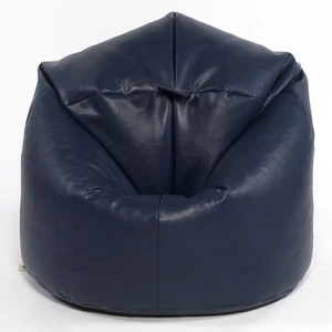 XL Filled Faux Leather Beanbags Adult Bean bag Beanbag chair Blue - Picture 1 of 2