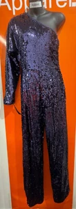 In The Style One Shoulder Purple Sequin Jumpsuit, Size 8, BNWT, RRP £60, B128 - Picture 1 of 2