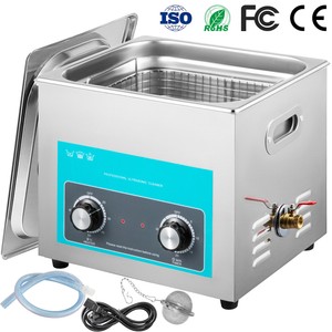 VEVOR 15L Ultrasonic Cleaner 760W Stainless Steel Knob Control w/ Heater Timer